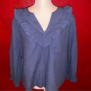 Women’s denim long sleeve blouse size large by ana